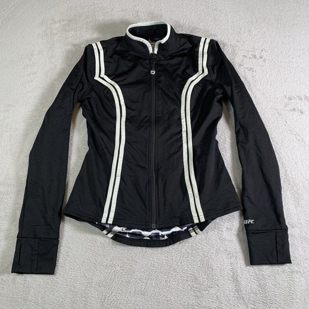 UFC Jacket Womens Small Black White Ultimate Fighting Championship‎ Track Zip Up